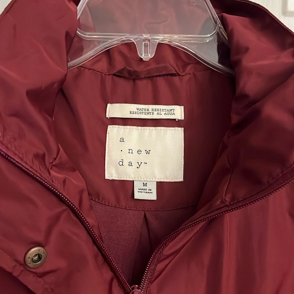 a new day Target lined hooded water-resistant coat size M women’s EUC - Picture 2 of 7